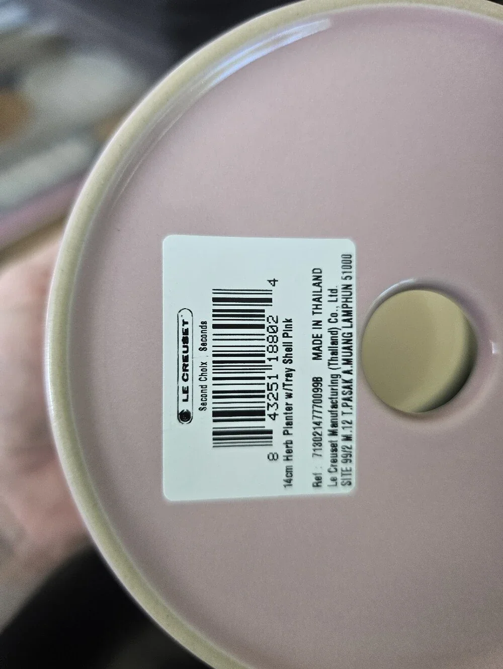 Le Creuset Shell Pink Herb Planter, 14 cm